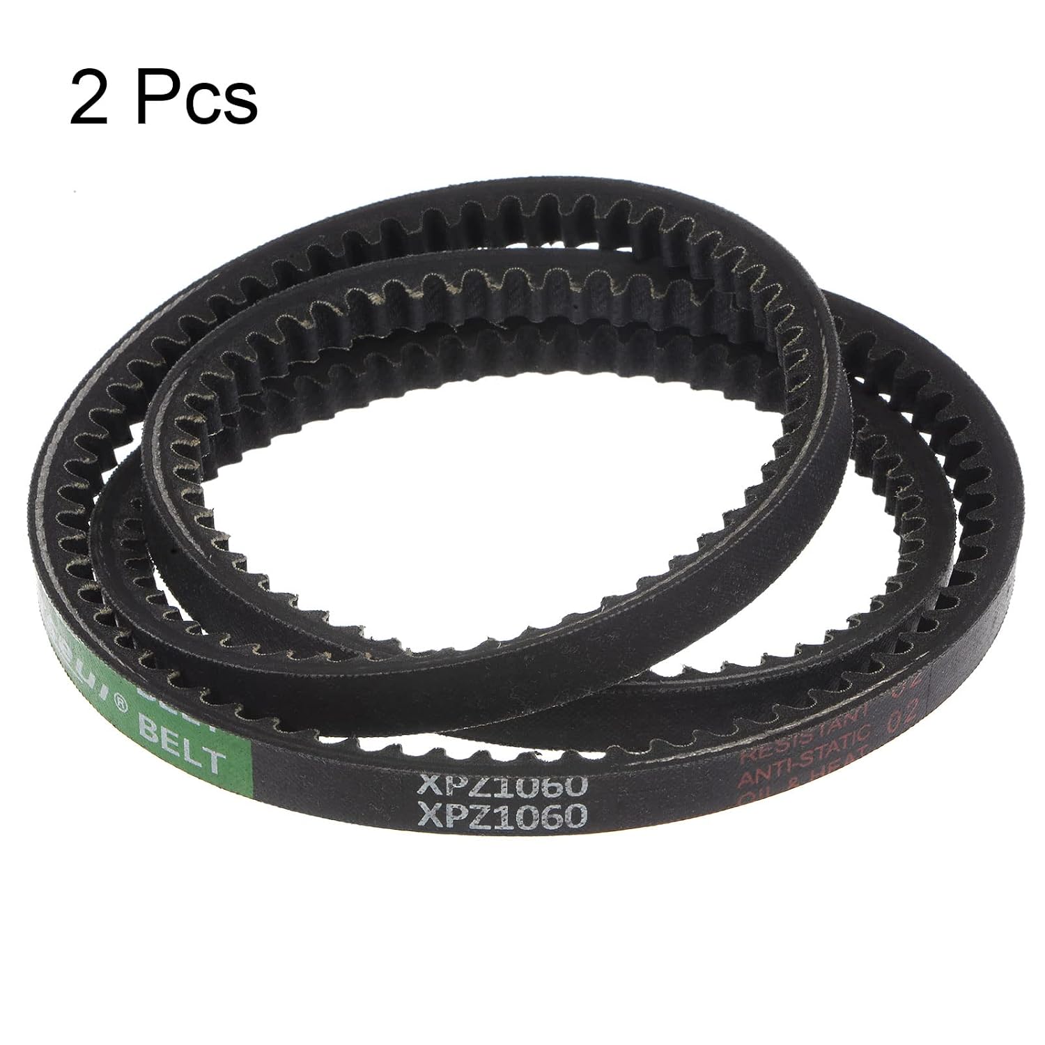 HARFINGTON 2pcs XPZ-1060 V-Belts Drive Belt 1060mm Pitch Girth 10mm Width 8mm Height Rubber for Power Transmission