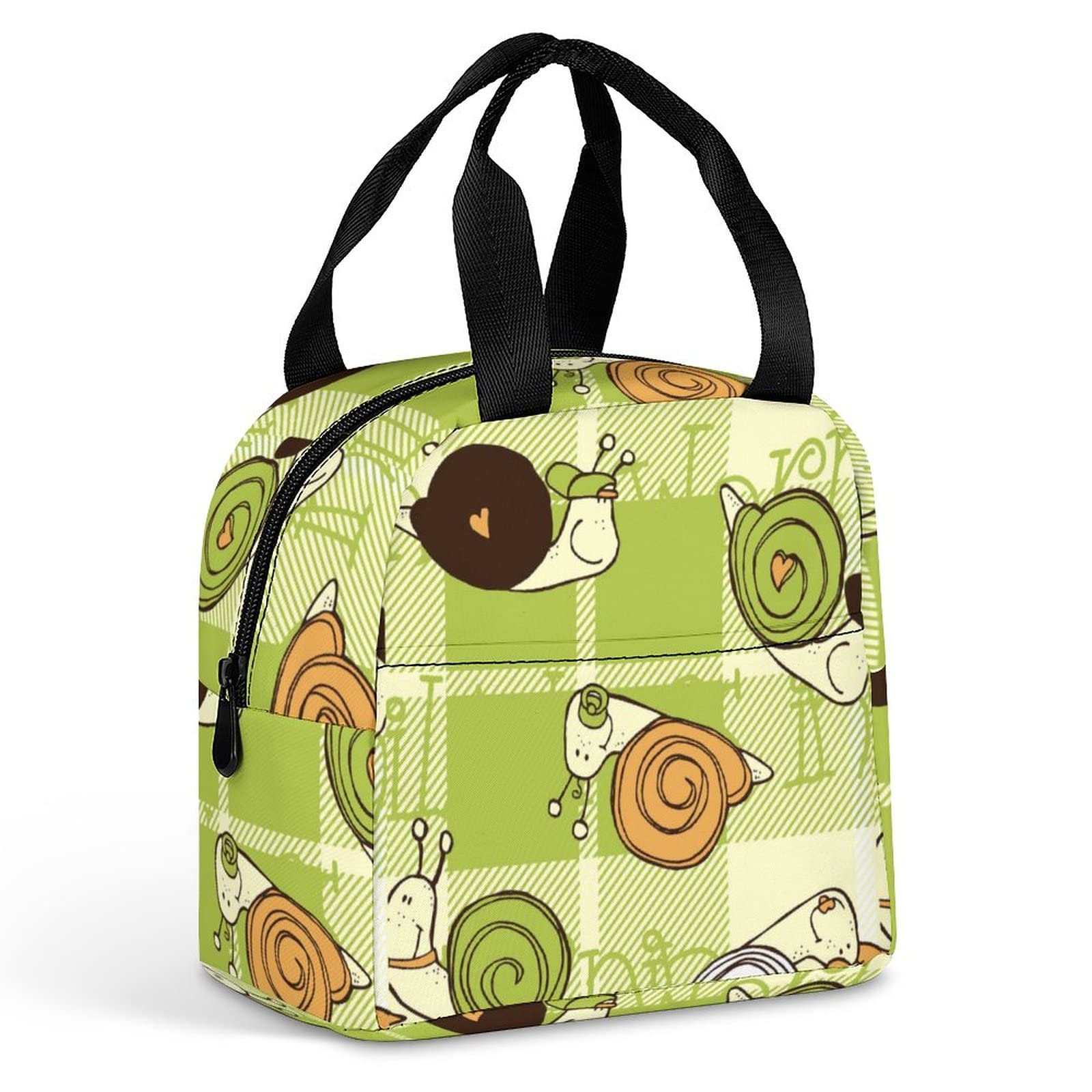 Amazon ランチバッグ かわいい カタツムリ 柄 お弁当袋 ランチ巾着 弁当バッグ トートバック 手提げ 保温 保冷バッグ ピクニックバッグ お弁当入れ クーラーボックス 軽量 断熱 食品収納 弁当袋 大容量 持ち運びに便利 メンズ レディース 仕事 学校 屋外 ピクニック