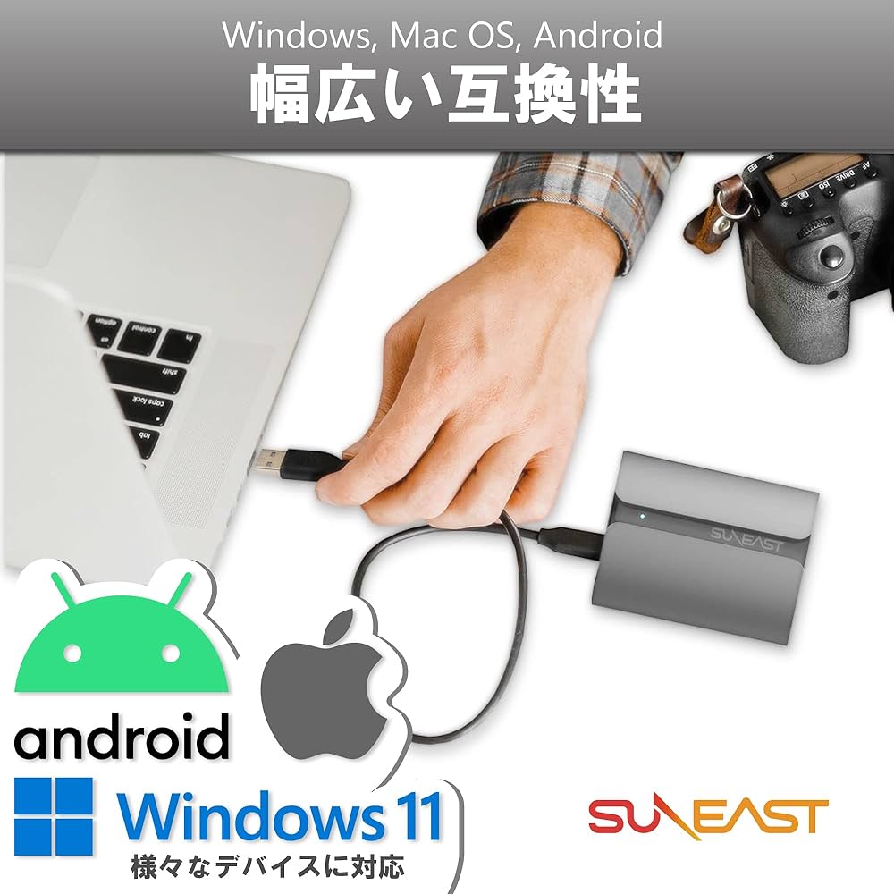 Amazon | SUNEAST SSD 外付け 2TB USB3.1 Type-C 最大読込速度