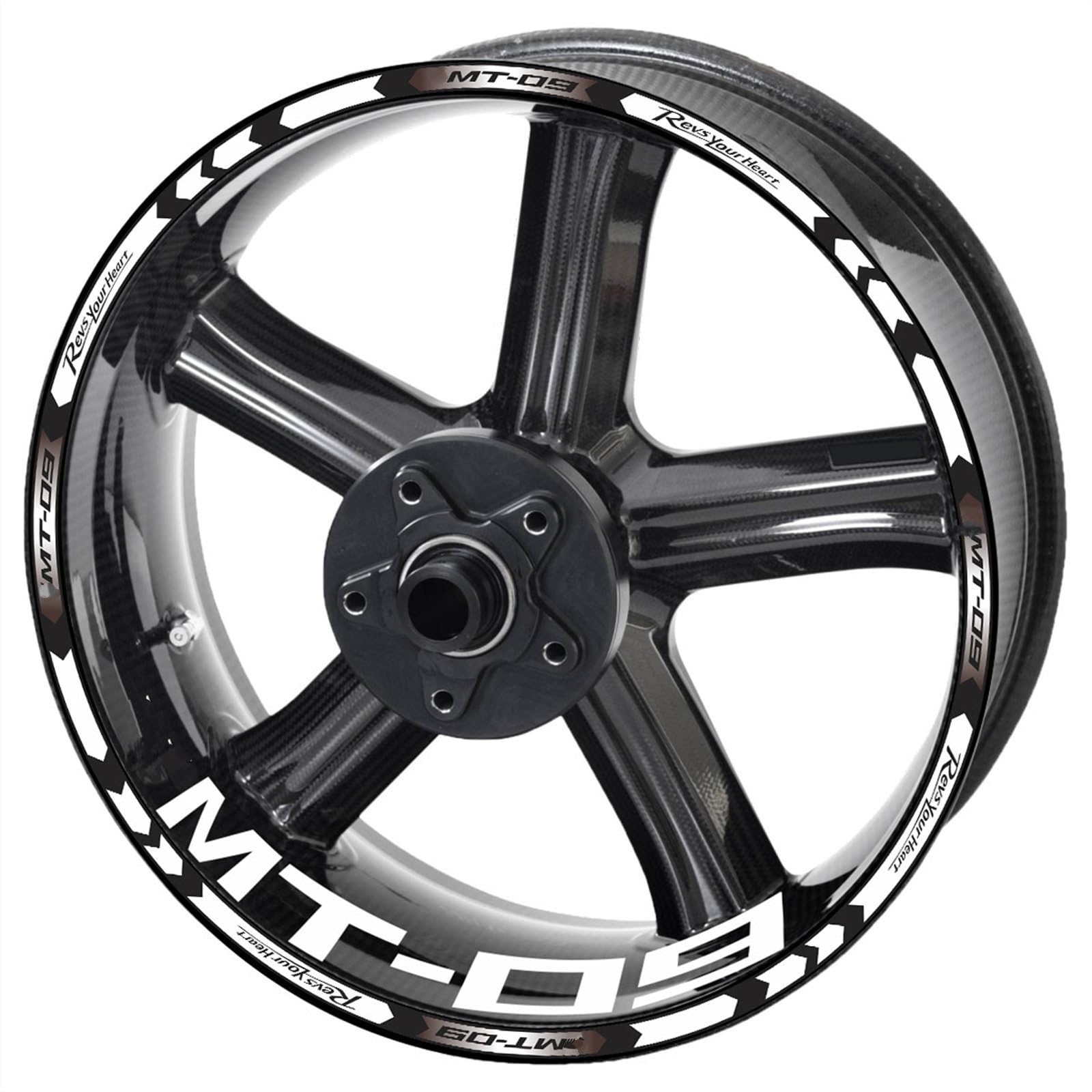 Reflective Motorcycle Mt09 Wheel Sticker Rim Decal Kit for Yamaha Mt 09 Sp 2020 2021(Color6)