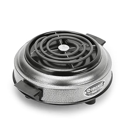 IBERIS Heavy Duty Deluxe Electric G Coil Radiant Gas Cooking Stove Heater | Induction Cooktop | Works With All Metal Utensils |1000 WATT POWDER COATED