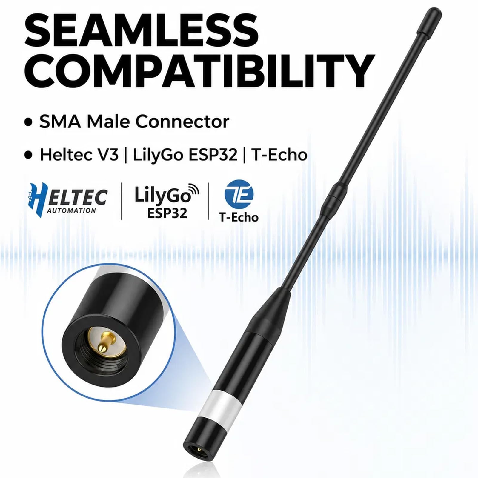 868MHz Meshtastic LoRa Antenne 10dBi High Gain, 40cm Langstrecken SMA Stecker Omni Whip für He ltec V 3 ESP 32 - Robust & Flexibel(2PCS,Schwarz)
