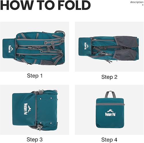Miniatura 7 de Venture Pal - Mochila de senderismo ligera y plegable para viajes de 40 L