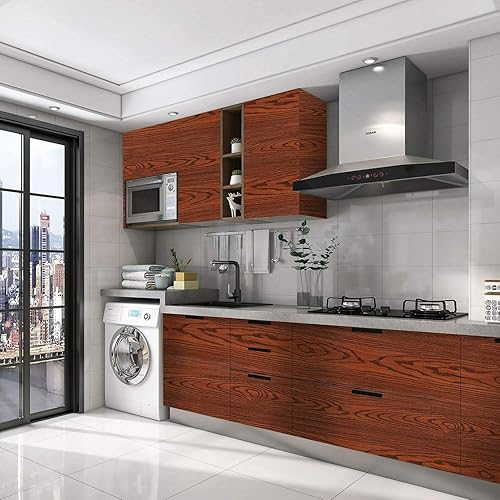 Miniatura 7 de Papel tapiz de madera para despegar y pegar, papel tapiz extraíble para cubrir la pared, decorativo, rollo de vinilo de 15.8 x 78.7 pulgadas