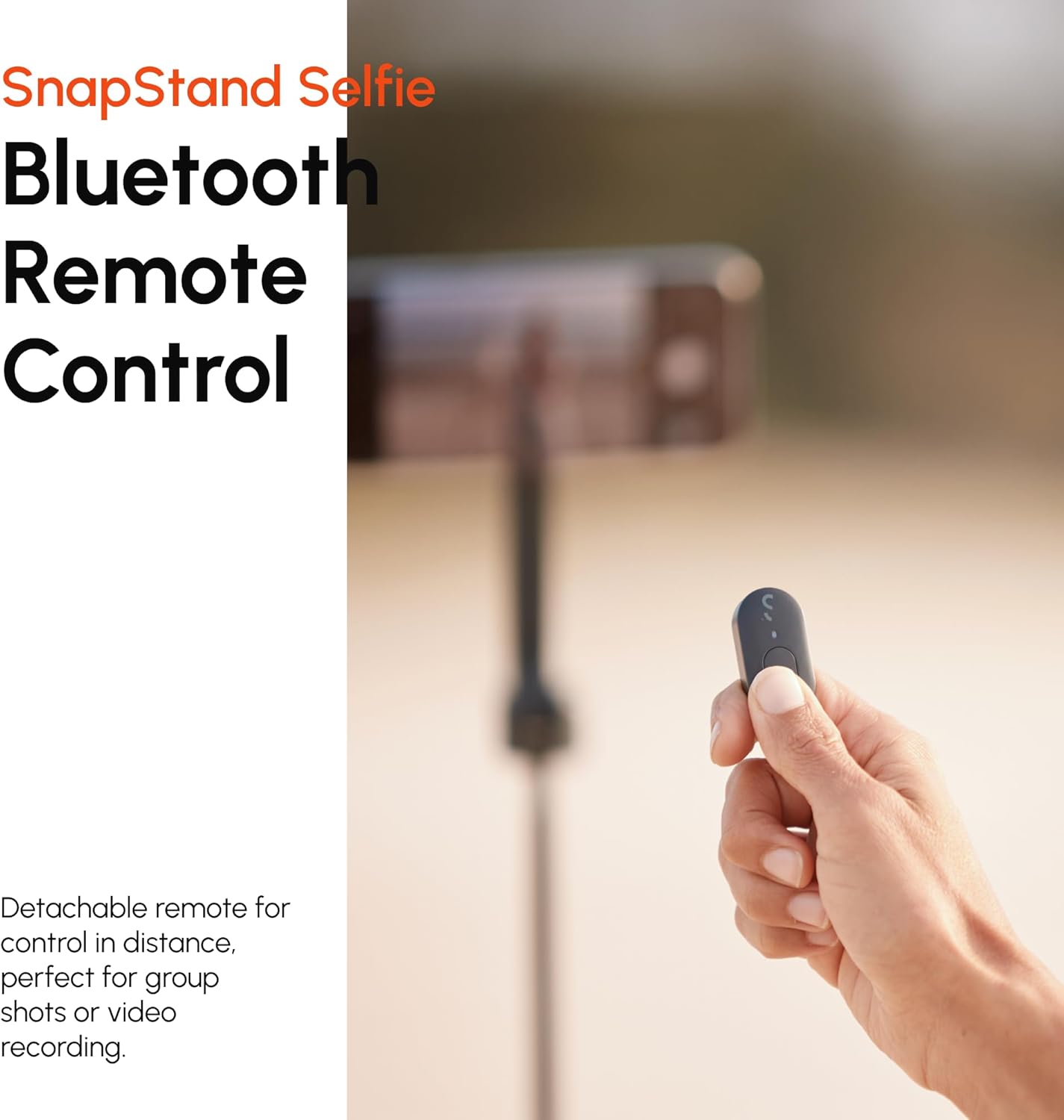 ShiftCam SnapStand Max – Magnetic Selfie Stick & Tripod – Compact, Foldable & Extendable with Tilt Head and Magnetic Bluetooth Remote (Jet Black, SnapStand Selfie)