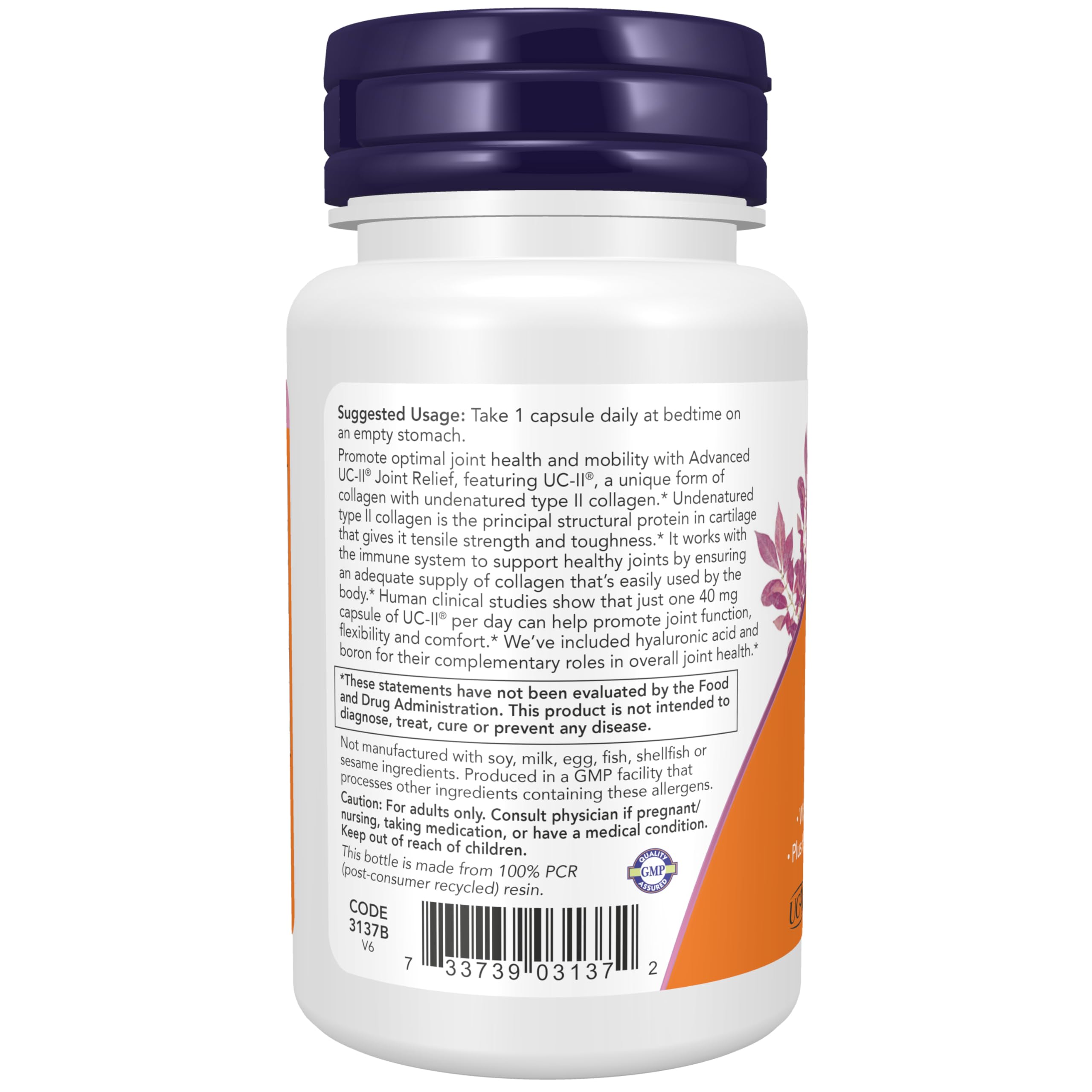 Now Supplements, UC-II Advanced Joint Relief, Type II, 60 Veg Caps — Amazon image 3