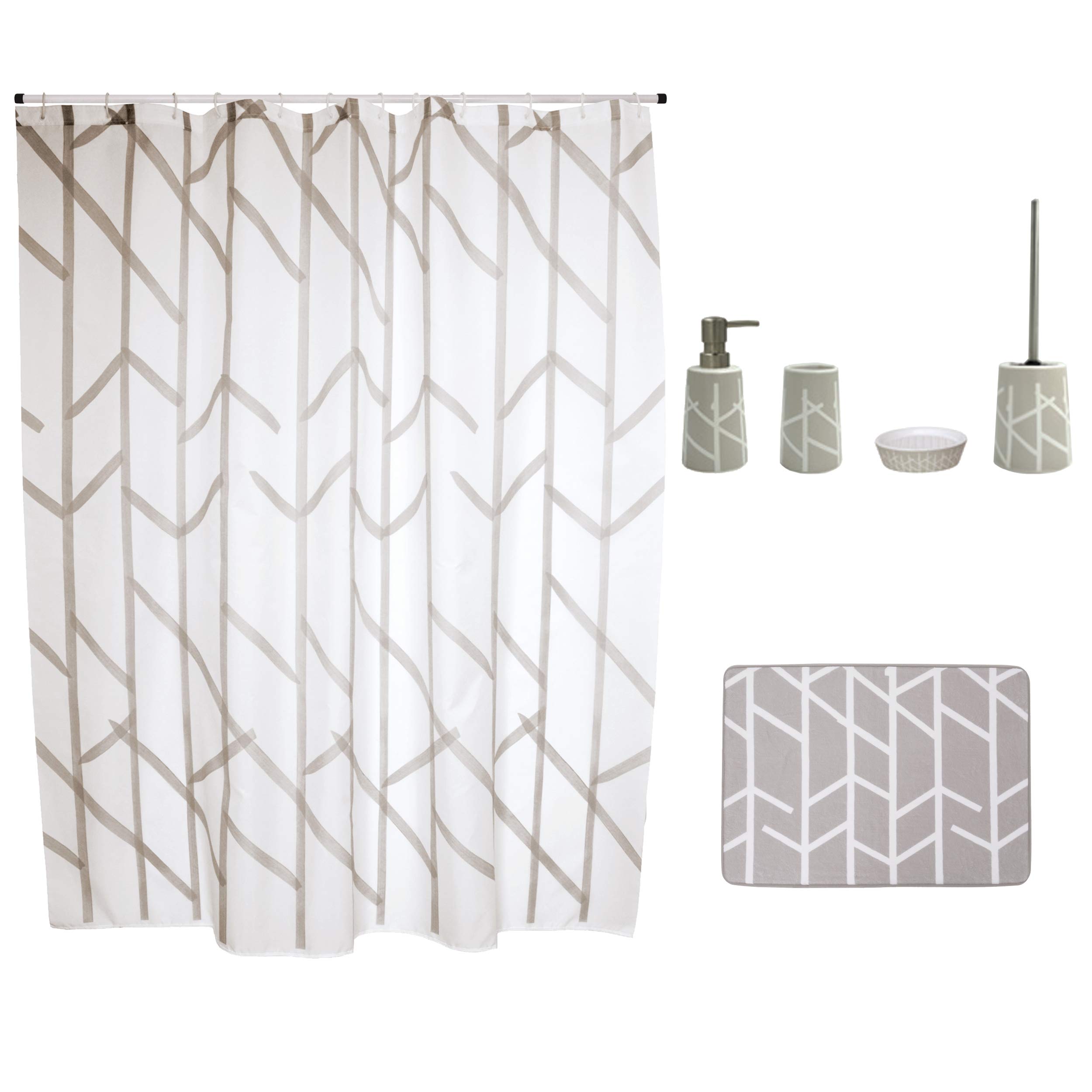 Artículos de baño MSV PK879 para organizar el lavabo con estilo Tree beige y marrón