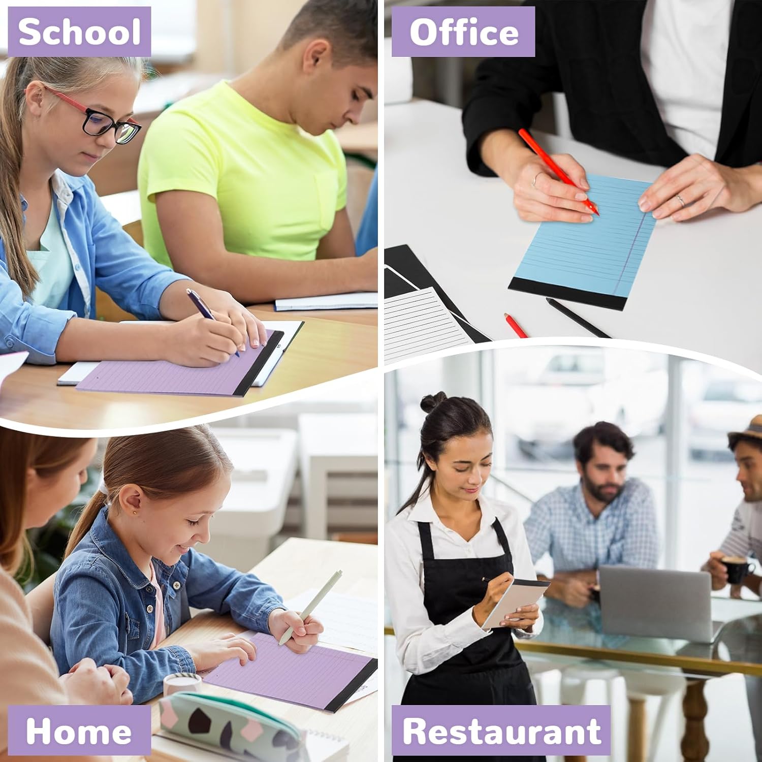 6 Packs Legal Pads 5x8, Totally 180 Sheets Colored Legal Pads 5x8 College Ruled Writing Pads Small Note Pads 30 Sheets/Pad Tablets Lined Notepad for School, Office, To-Do Lists - Image 6