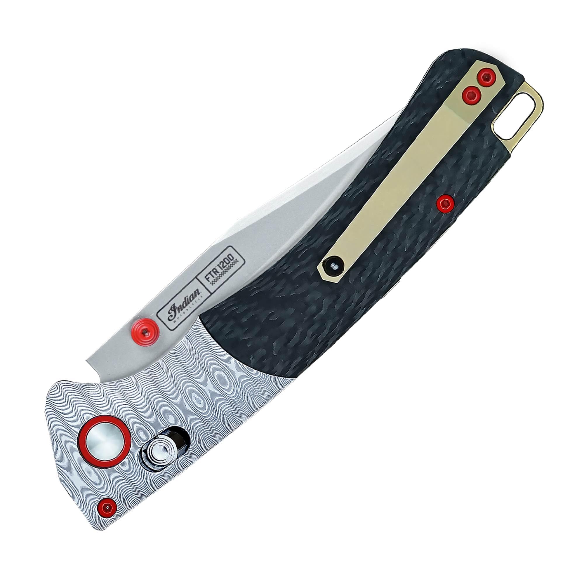 DELLINGER Klappmesser Indian Carbon Edition S90V stonewashed - Karbongriff