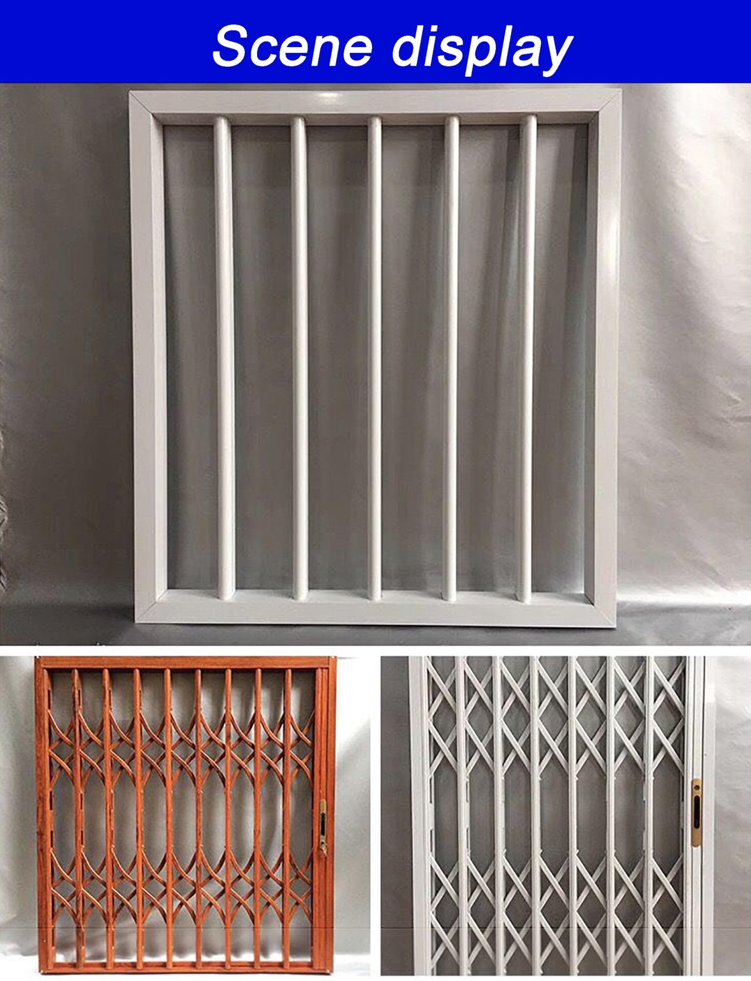 Barras de seguridad plegables para ventanas, barandilla resistente a prueba de niños con diseño antirrobo con cerradura para una mayor protección del hogar