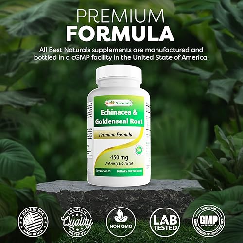 Miniatura 5 de Best Naturals Echinacea Goldenseal 450 mg 250 Caps