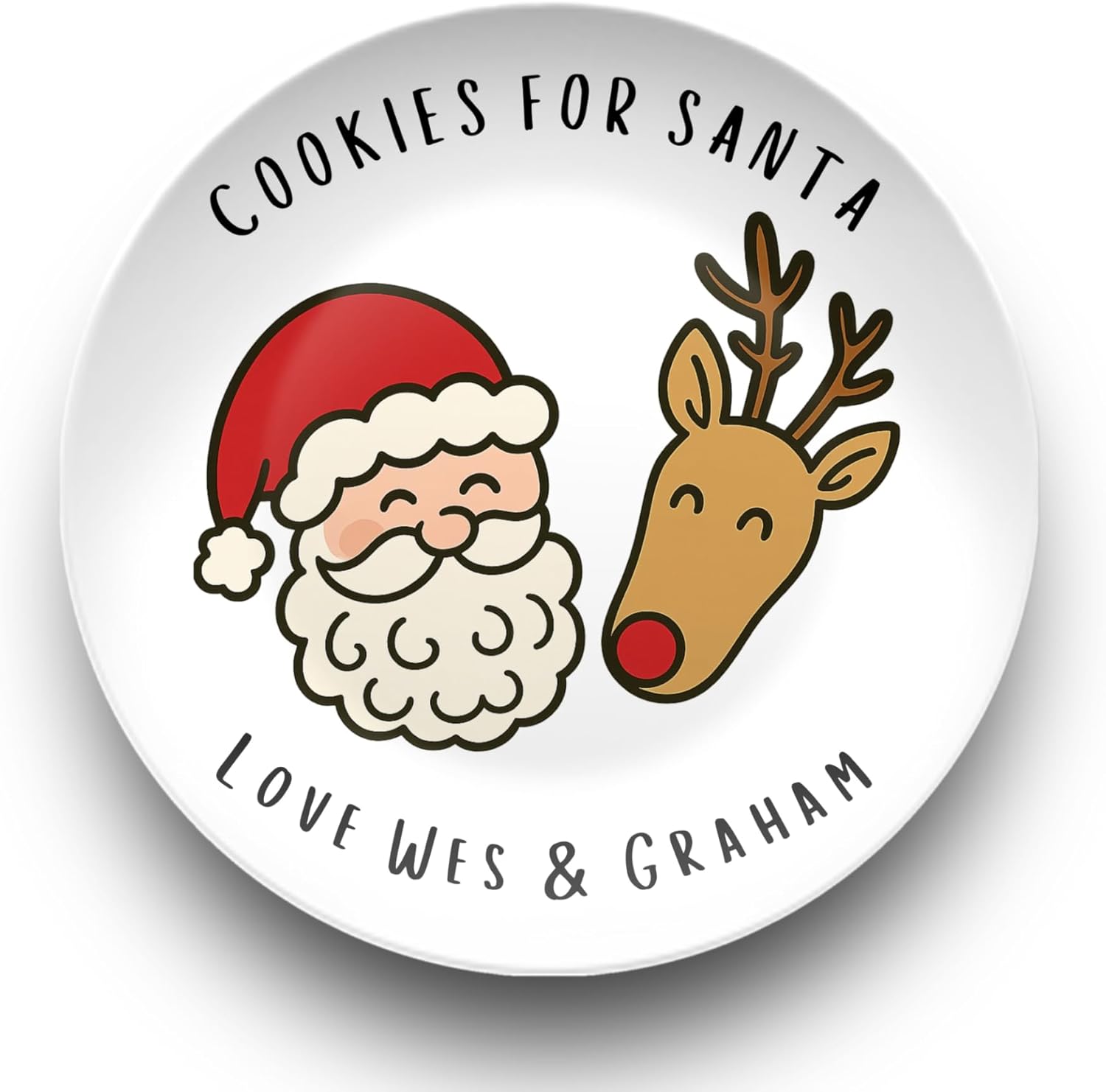 Christmas Personalized Cookies for Santa Plate - Custom Festive Holiday Keepsake