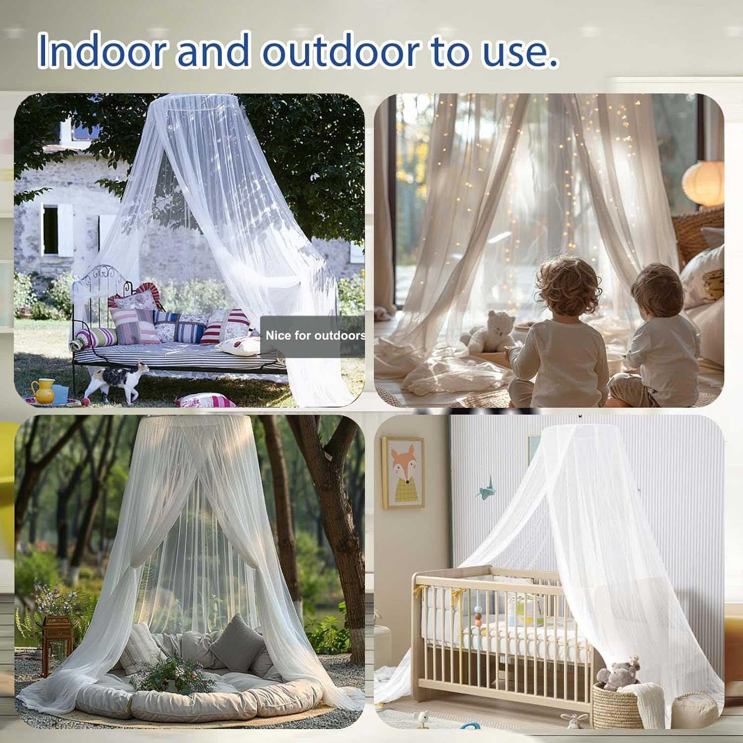 Zanzariera Letto 0.6x2.5x10.5m - Baldacchino Antizanzare Per Letti Singoli, Matrimoniali, Campeggio - Foto 5