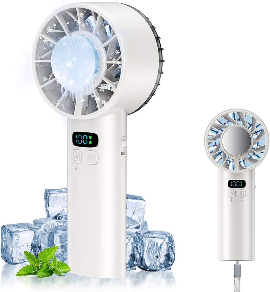 ⭐️ハンディファン✨冷却プレート付き⭐️スタンド可能 ホワイト 楽天市場】ハンディファン 冷却プレート 2025 首かけ 大風量