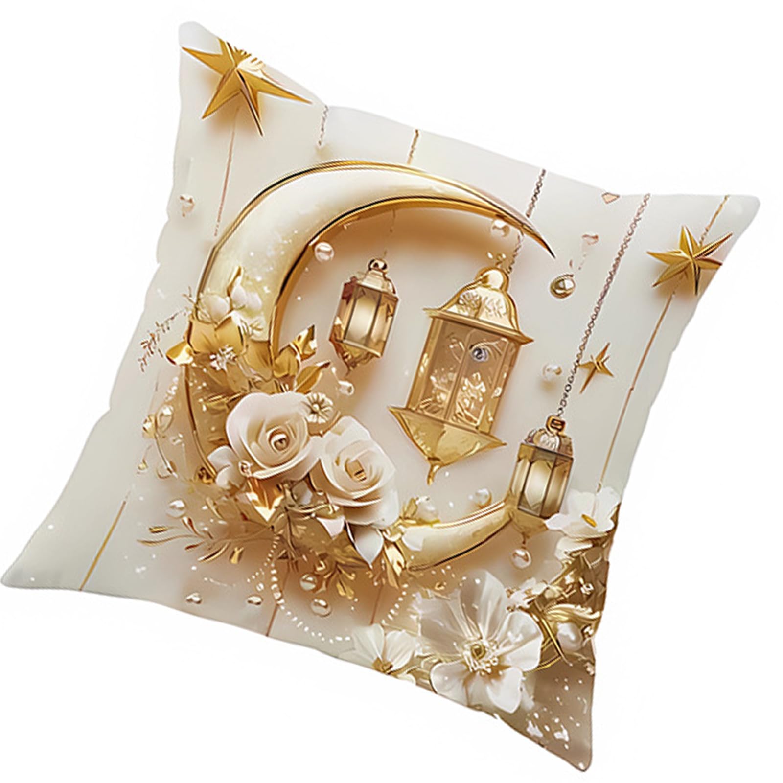 Tsophreniq Moons Print Cushion Cover Soft Short Plush Materials 45x45cm Ethnic Festival Designs for Home Decoration Sofa Pillow Cover Soft Pillowcase