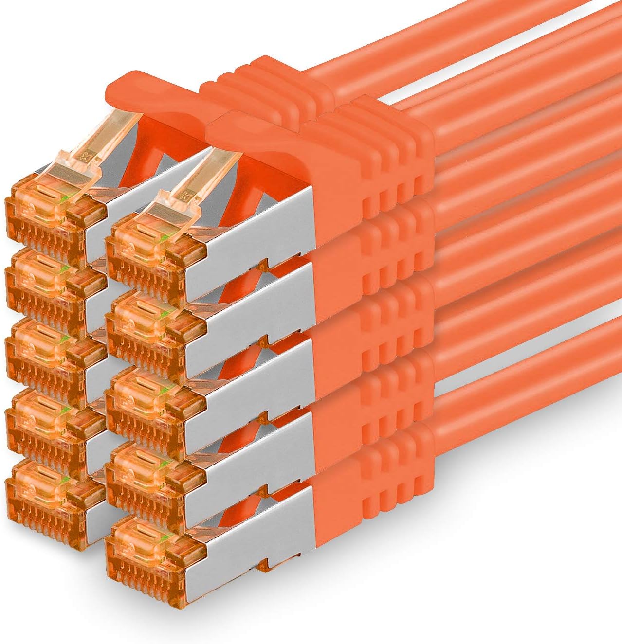 Cat.7 Cable 10m Orange 10 Pieces Cat7 LAN