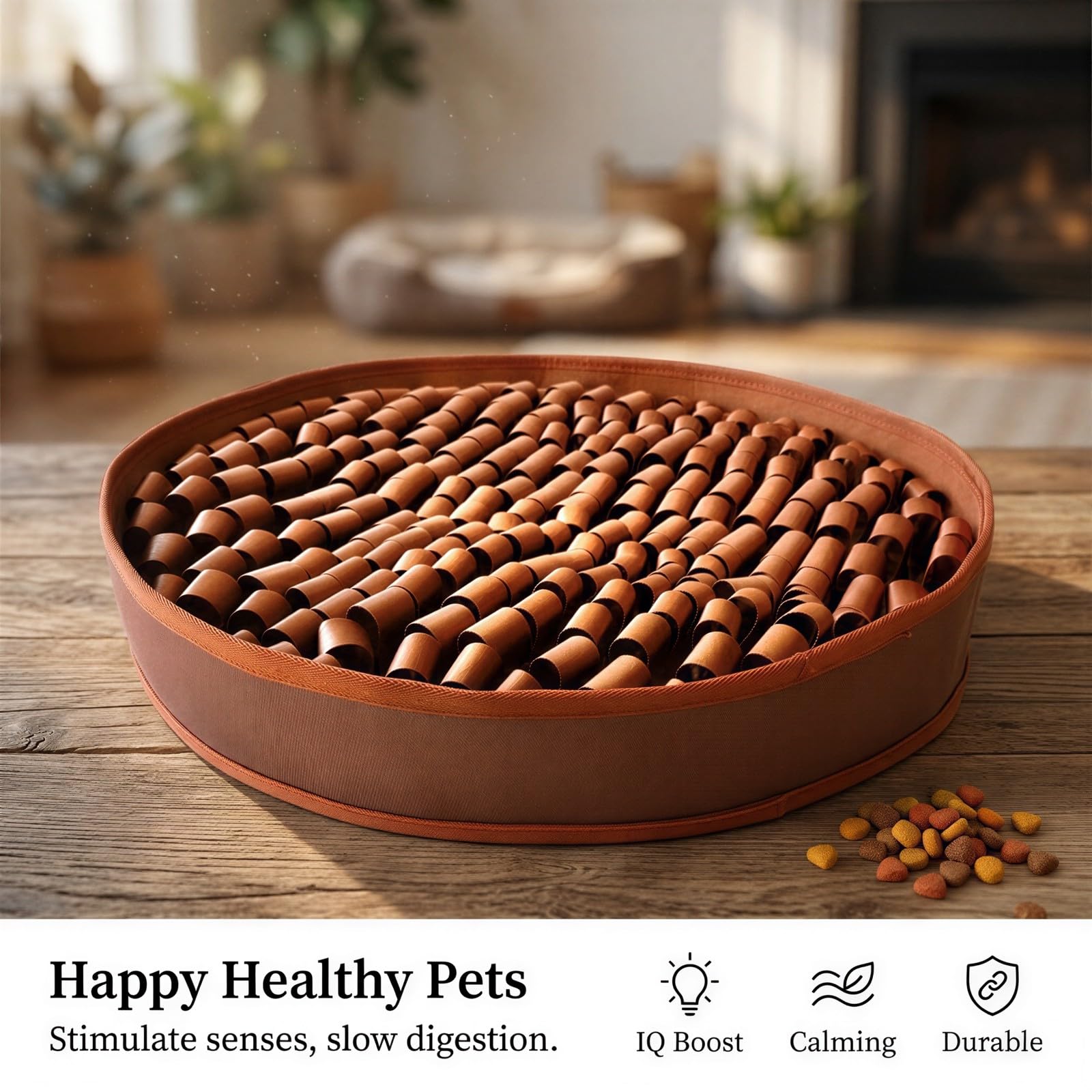 Hundenasenmatte, 50 cm Hundefuttermatte, robuste Intelligenzspielzeuge für Futtersuche-Training, mentale Stimulation, Hundedecke für Komfort und langsames Fressen, Braun
