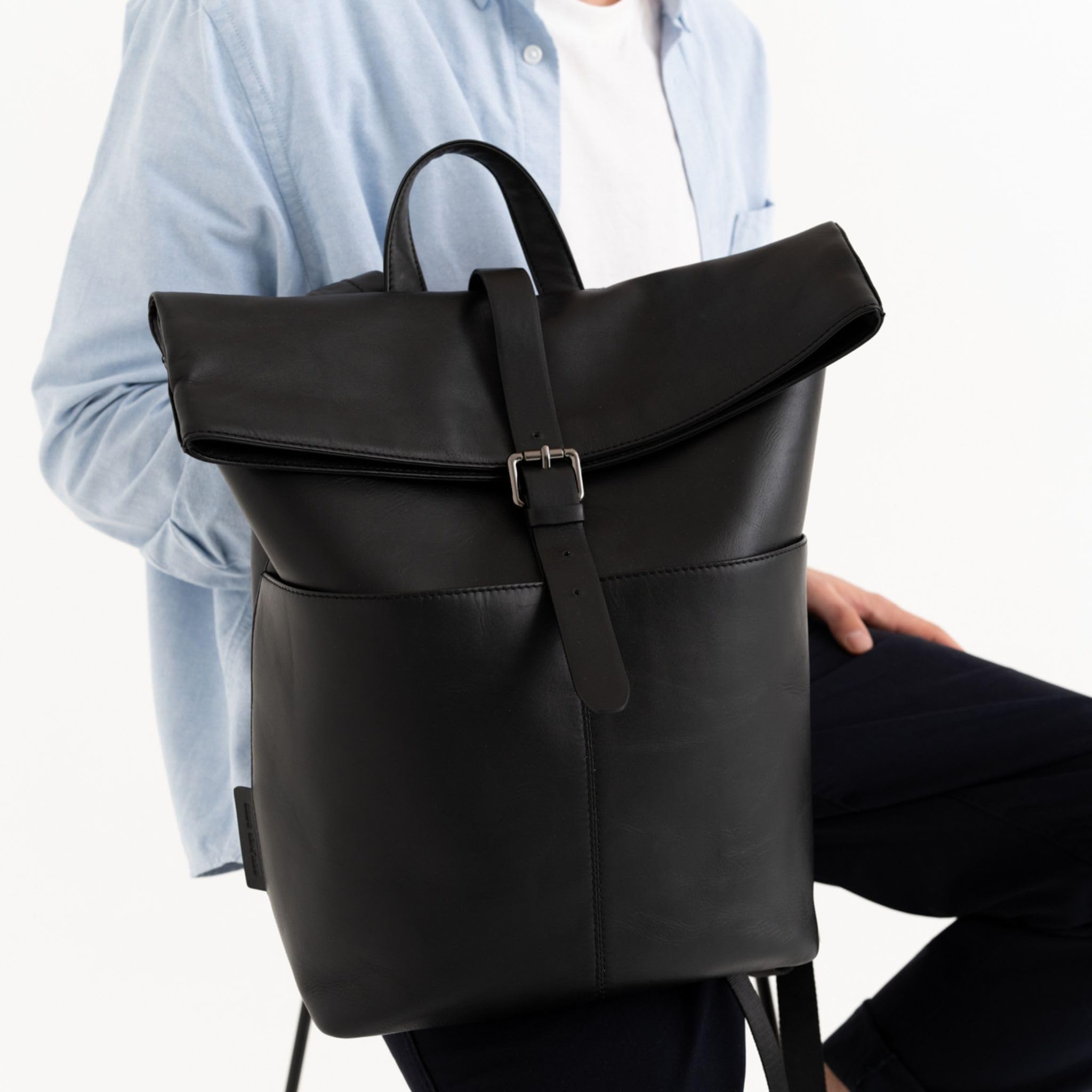 Berliner Bags Wysokiej jakości plecak ze skóry Finn, plecak kurierski z kieszenią na laptopa dla kobiet i mężczyzn