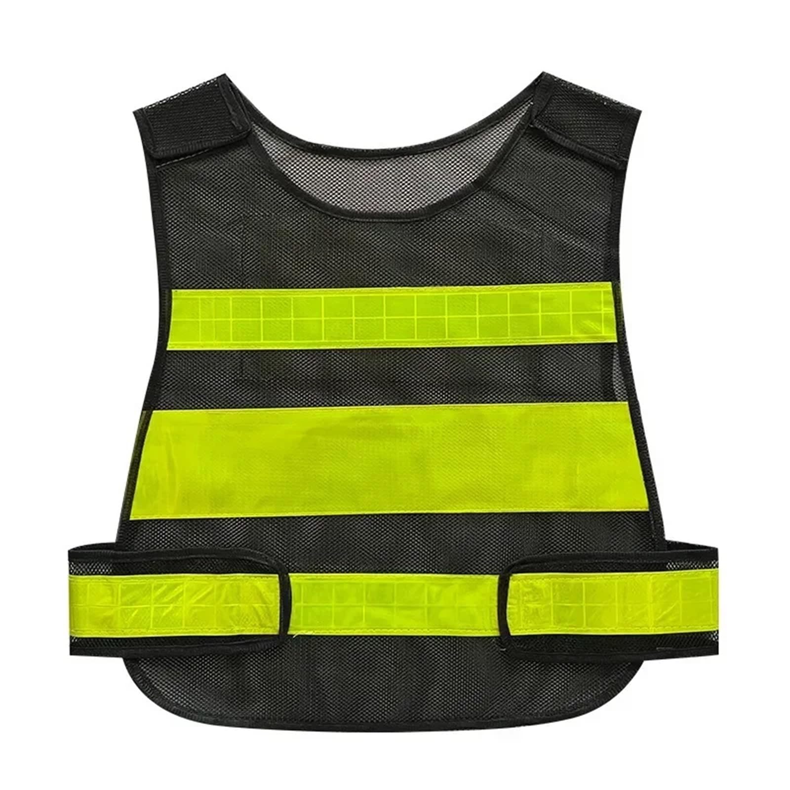 ByNGSDCC High Visibility Reflective Safety Vest - Workwear Waistcoat Jacket(Black)