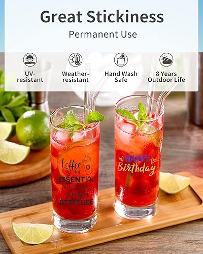 Miniatura 5 de Vinilo permanente  Paquete de 15 vinilos adhesivos de colores surtidos, paquete de vinilo permanente con respaldo de PET que nunca se residua,