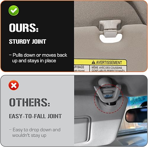 Miniatura 5 de Visera solar izquierda del lado del conductor con luz para Toyota Highlander 2008 2009 2010 2011 2012 2013 Beige reemplazo de visera parasol