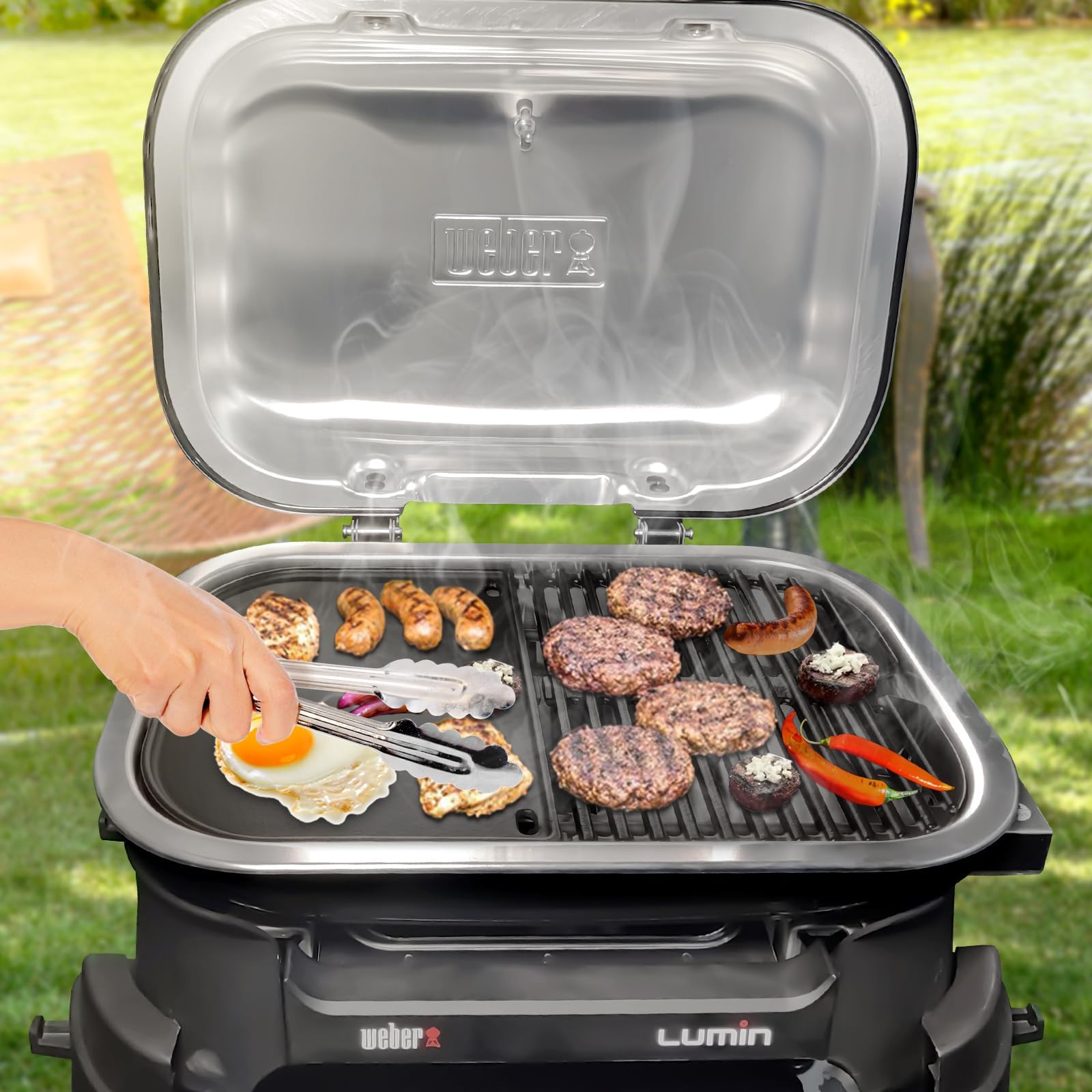 Denmay 28,5 x 21 cm, piastra in ghisa per barbecue Weber Lumin Compact, padella di ricambio per barbecue Weber Lumin Compact, 1 confezione