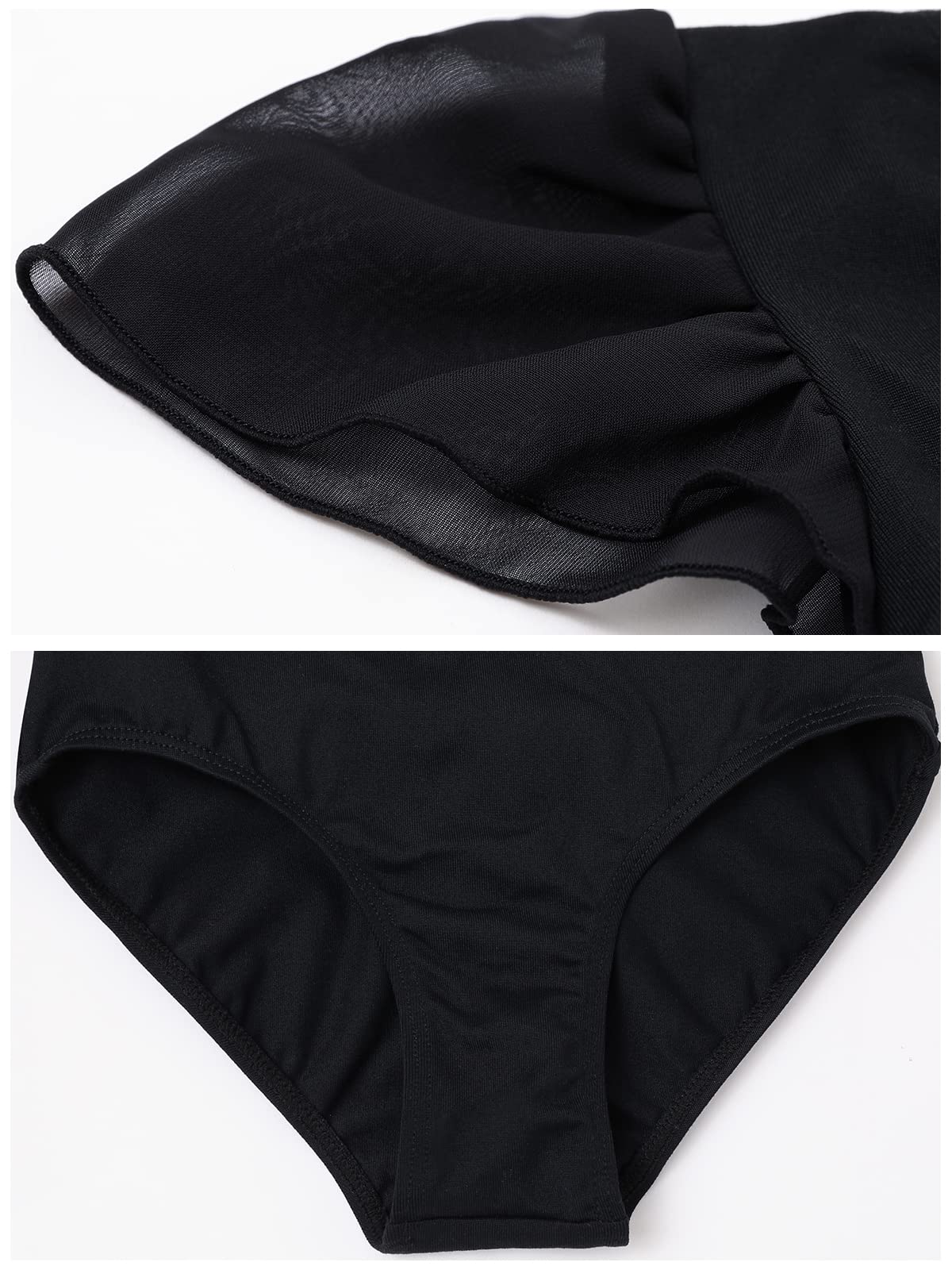 Bezioner Maillot Ballet Niña Maillot de Danza Leotardo Gimnasia Manga de Soplo para 3-12 Años — view 5