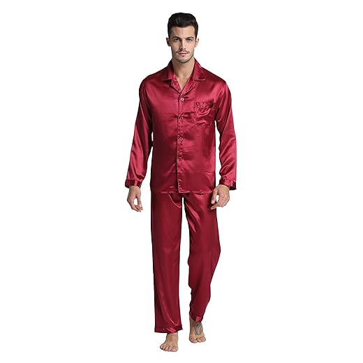 Conjunto de pijama masculino clássico de cetim TONY & CANDICE