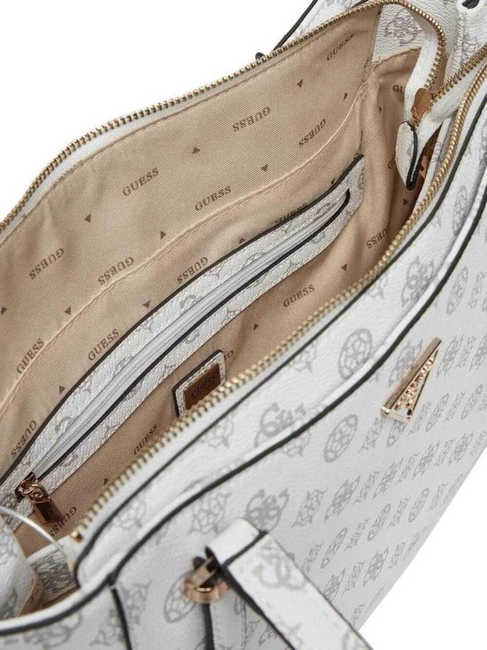 GUESS Eco Erica Elite Tote Bag White Logo