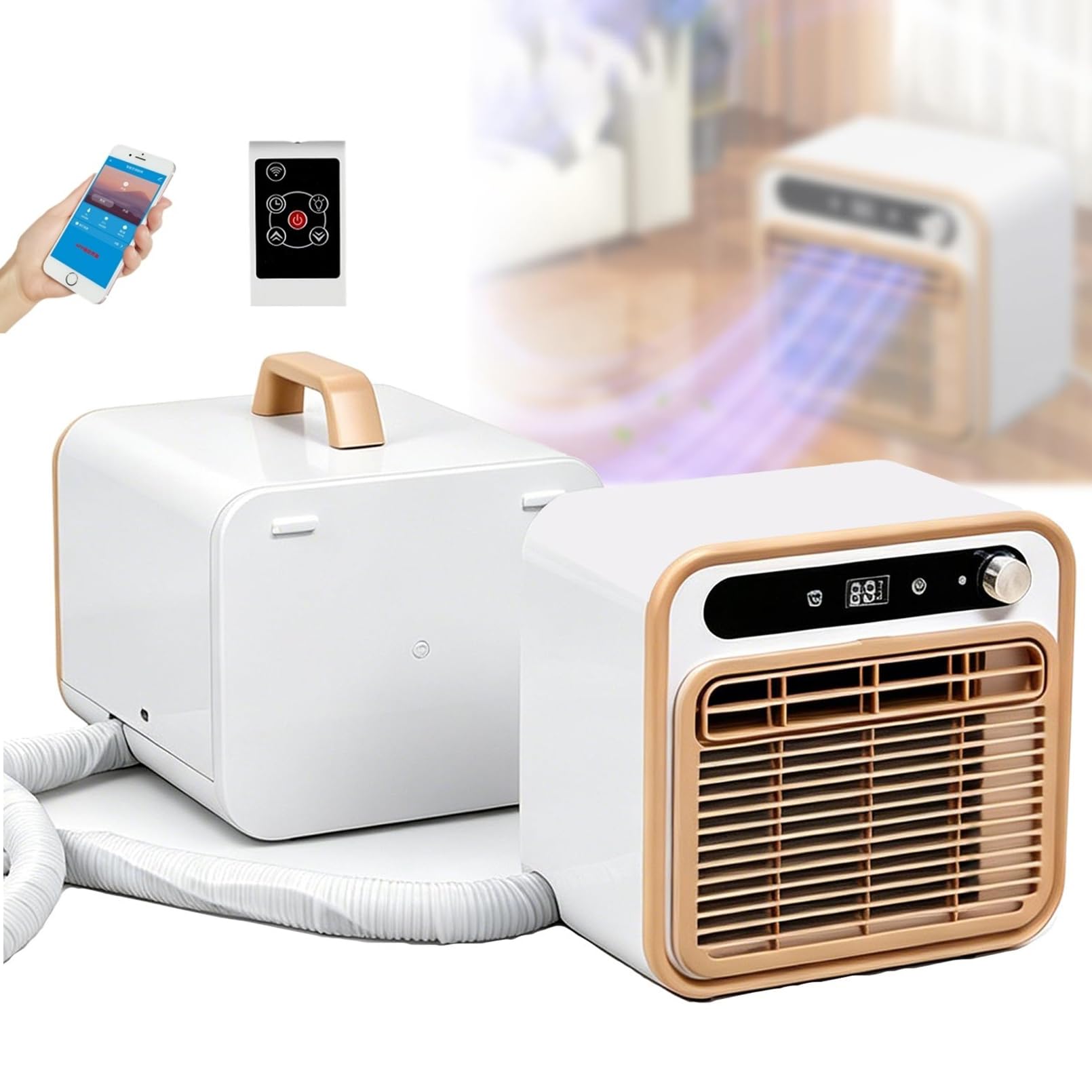YETFPAON 1500W Split Portable Air Conditioner, WiFi Remote Timer AC for RV Tent Garage Bedroom (1.5M Connecting Tube)