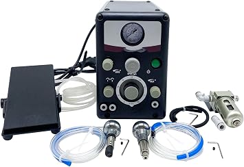 Jewelry Pneumatic Engraving Machine,400-8000RPM Adjustable Speed,110V/ 220V Double-Head Pneumatic Engraver Tool for Jewelry Crafts Iron Wrought,110V
