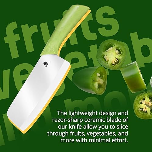 Miniatura 3 de Cuchillo de cerámica duradero para cortar verduras y frutas, cuchillo de chef de cerámica profesional y no reactivo de 6 pulgadas para corte limpio,