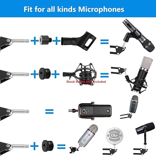 Miniatura 3 de Soporte de pared para micrófono, soporte de pared para micrófono Logitech Blue Yeti, Razer, HyperX, Shure, Rode Mic Broadcasting, Voice-Over