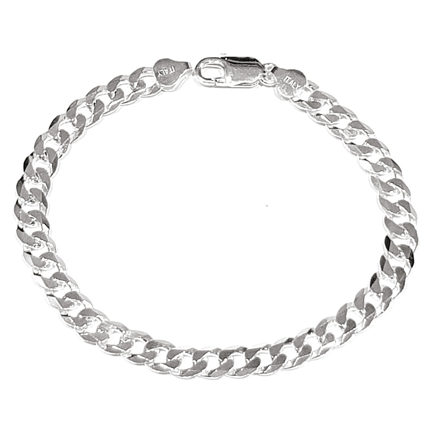 Treasure Bay Mens Solid 925 Sterling Silver Chain Bracelet - 7mm Treasure Bay Mens Solid 925 Sterling Silver Chain Bracelet - 7mm