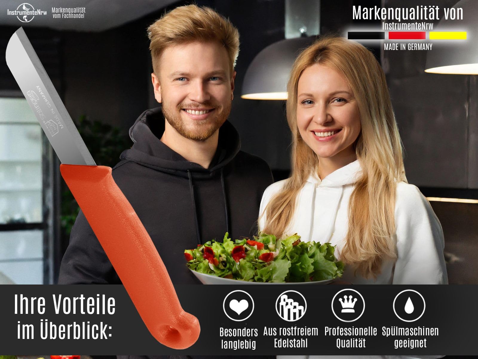 Solingen Gemüsemesser – 15,5 Cm, Rostfreier Edelstahl, Scharf, Spülmaschinengeeignet, Made In Germany