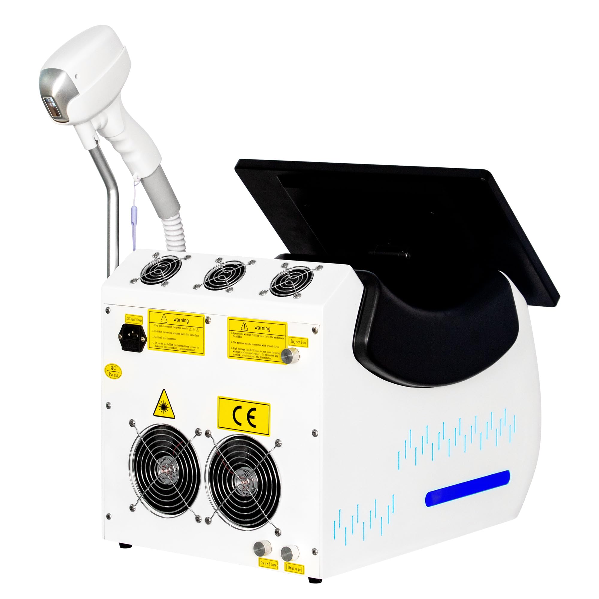 10 barre Apparecchio laser a diodi per la rimozione dei peli 755/808/940/1064 nm | Utilizzato per la depilazione di tutto il corpo sistema di raffreddamento del ghiaccio Casa e commerciale