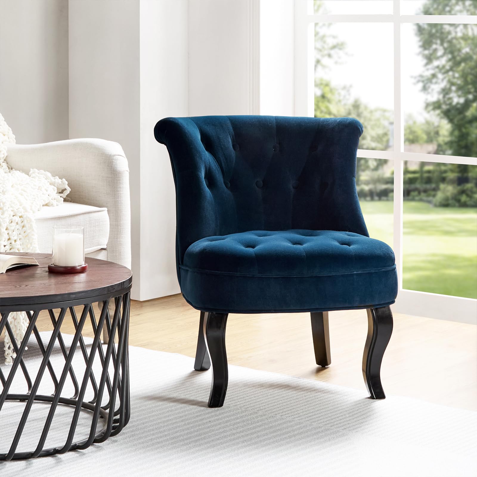 TINA'S HOME Modern Velvet Armless Accent Chairs,Upholstered Fabric