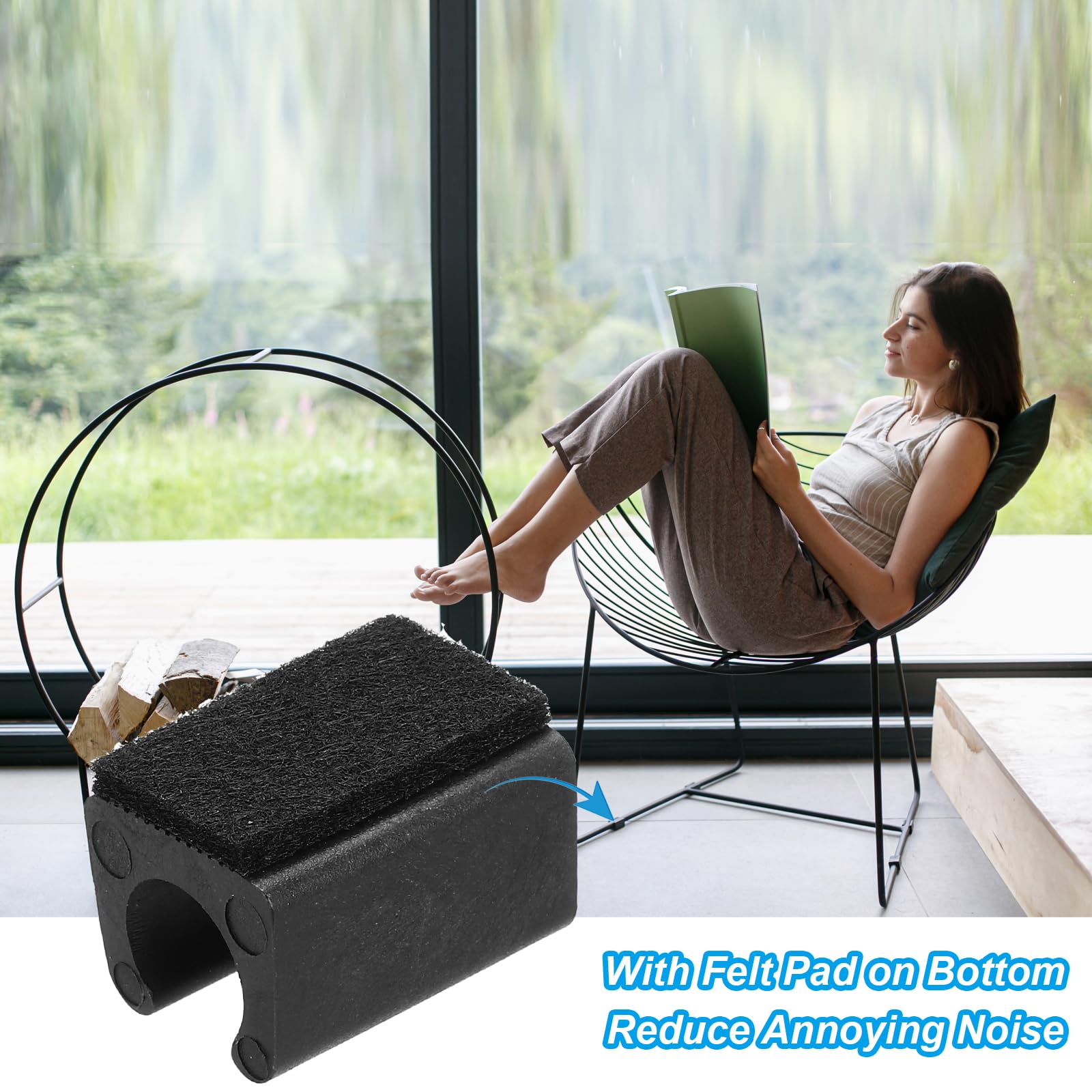 PATIKIL 8pcs Rectangle Chair Leg Cover with Felt Pad - Image 4