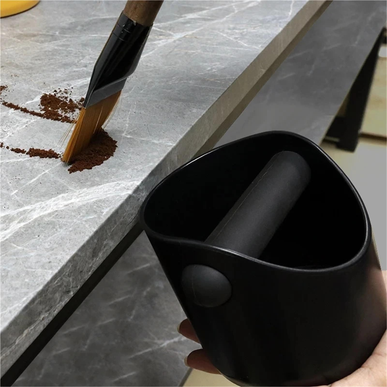 Recipiente for posos de café, antideslizante, for recoger Ideal for baristas y otros profesionales | White
