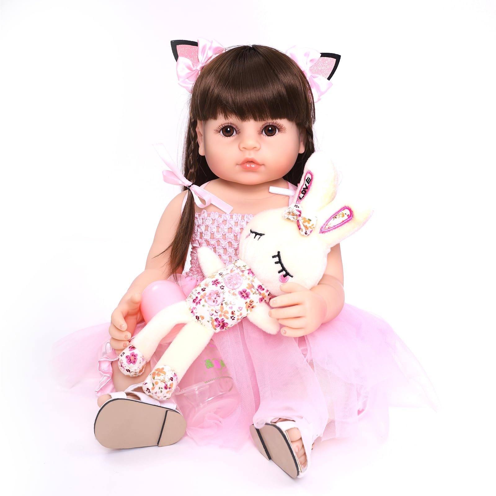 SYP 22 Pollici Bambole Reborn Femmina Realistico Reborn Bambola Tutta in Silicone Che Sembrano Vere Giocattolo Per Fatto a Mano Ragazzi e Ragazze Regali di Natale Reborn Regalo（Bambole Reborn 55 cm）