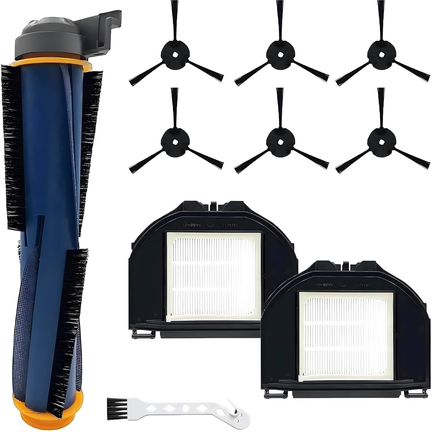 Replacement Parts Kit Compatible with Shark AV2310AE RV2310AE Matrix Robot Vacuum(Not for RV2300/RV2310), 1 Main Brush Roller, 6 Side Brushes, 2 Dustbin Filters, 2 Foam Filters and 1 Cleaning Tool
