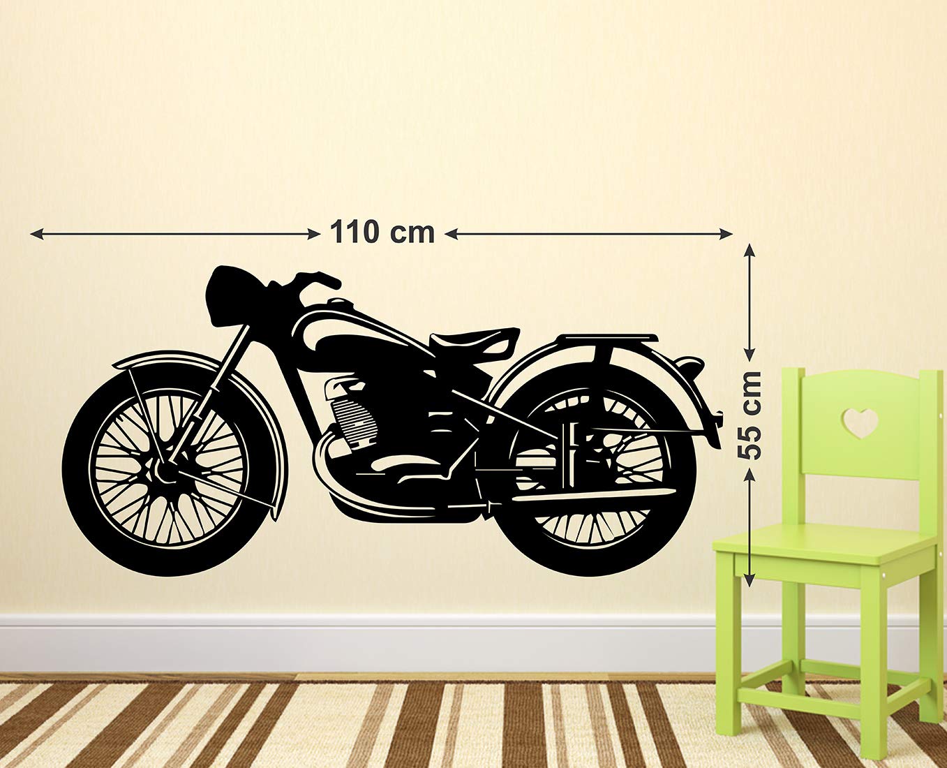 Wallstick Black Bike Ride wallstickers (Vinyl 110 cm x 55 cm) 2