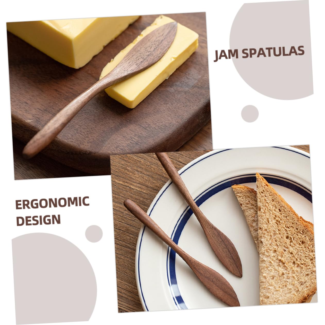 CONGARTENO Walnut Butter Knife Jam Small Butter Scraper Butter Accessories Small Scraper Convenient Butter Scraper Convenient Honey Spatula Household Cheese Spreader Ketchup Spatula Wood