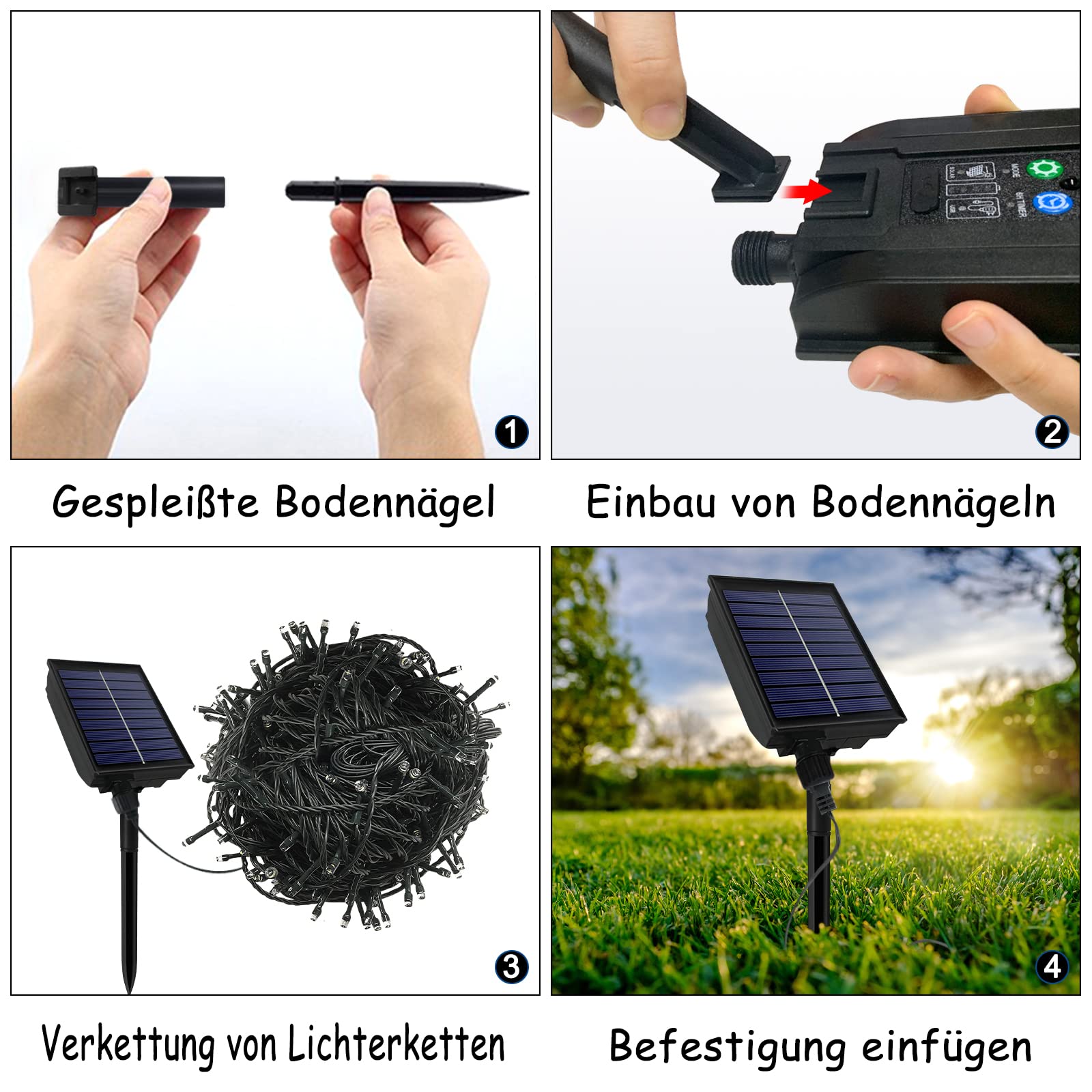 NAIZY Solar Lichterkette aussen 100m 1000LEDs Solar Weihnachtsbeleuchtung Warmweiß Lichtervorhang mit 8 Leuchtmodi Speicherfunktion & Timer & USB IP44 Wasserdicht Lichterketten Innen-Außen