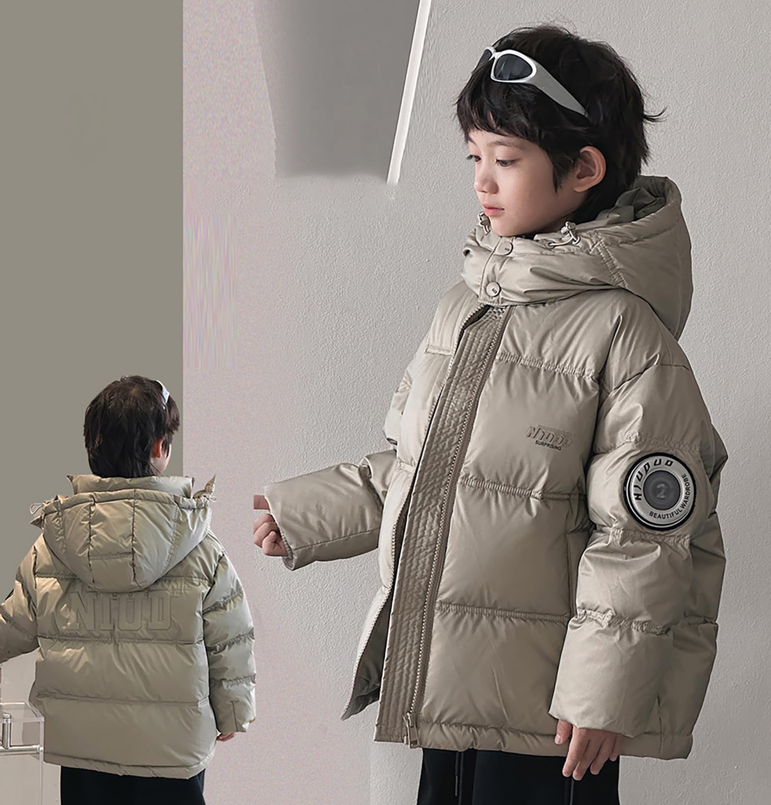 Piumino per bambini e ragazzi Cappotto con cappuccio invernale Giacca Calda Abbigliamento per 4-15 Anni