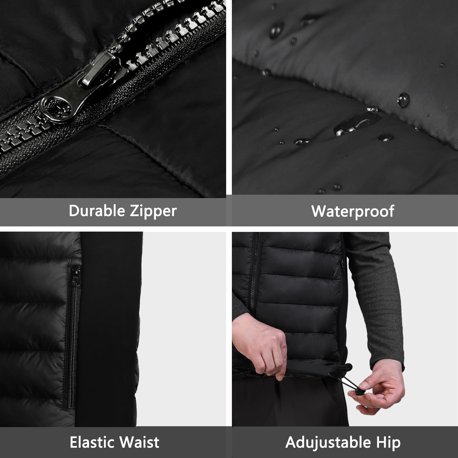 WUEAOA Gilet Riscaldato Uomo, Smanicato Riscaldato Uomo, Gilet Riscaldante uomo con Batteria 10000mAh,3 Livelli Di Temperatura,Ideale Per Lavoro All’Aperto, Escursioni, Pesca, Inverno