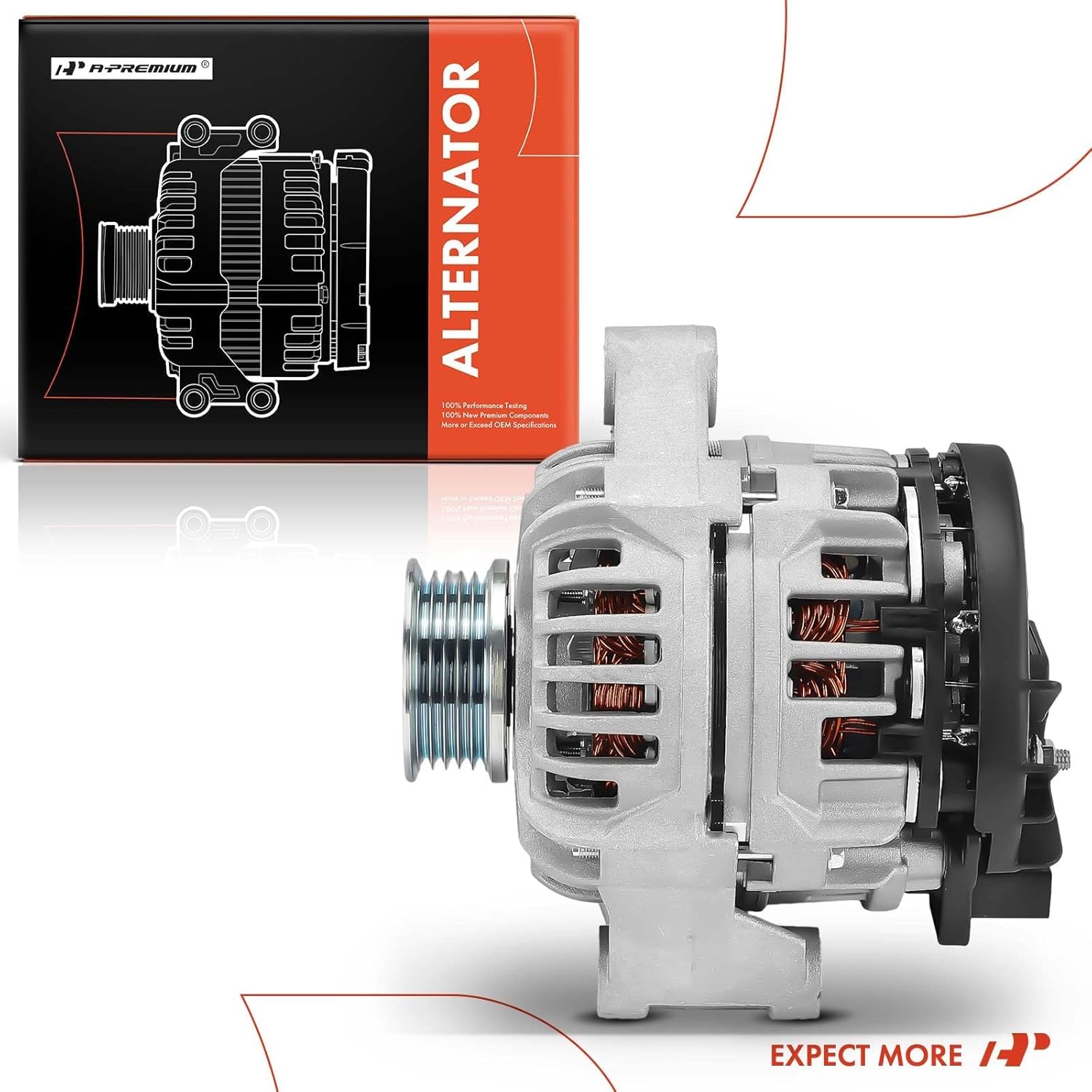 A-Premium Alternator Compatible with Smart Fortwo 2005 2006 2007, 0.8L, 12V 85A 5-Groove Pulley Clockwise, Replace# 0111548002, 6601540902
