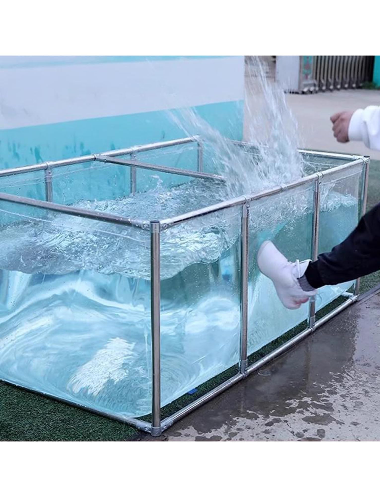 Habitat acquatico per pesci e animali domestici, serbatoio dell'acqua fuori terra portatile durevole per uso interno ed esterno