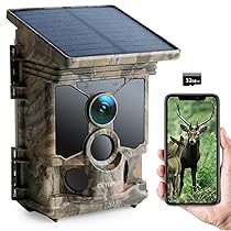 CEYOMUR Fototrappola Solare 68MP 4K 30fps, Wifi Bluetooth Fototrappola con Batteria Ricaricabile da 5200mAh Angolo di Rilevamento 120° HD Visione Notturna Impermeabile IP66