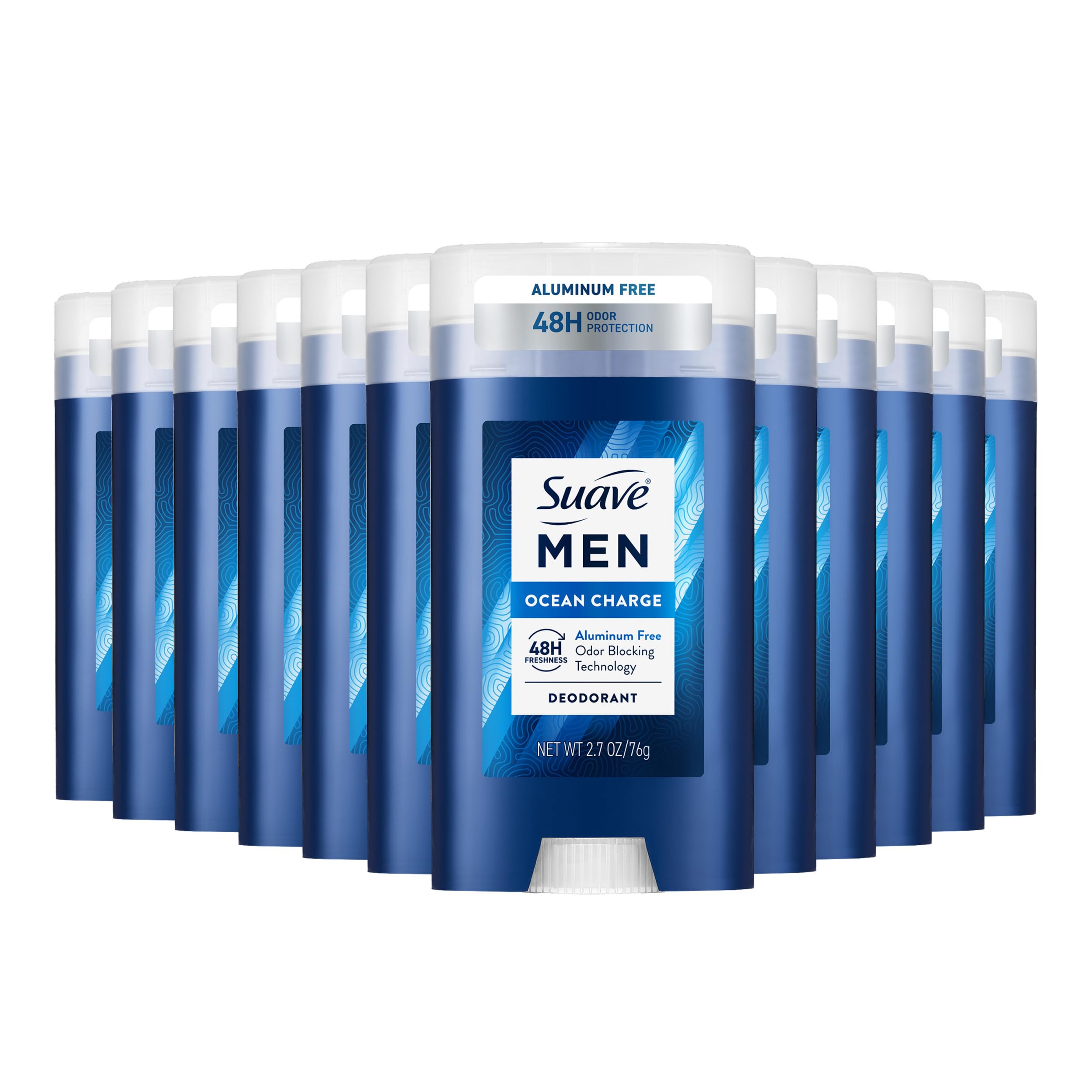 Suave Men Ocean Charge Antiperspirant Deodorant Stick Aluminum Free for 48hr odor wetness protection 2 7 oz 12